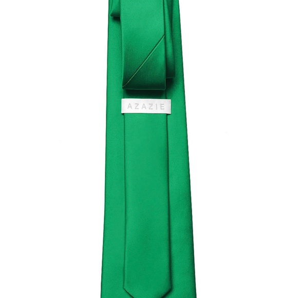 Azazie ‘Emerald’ Matte Satin, Men’s, Skinny Tie - Picture 6 of 7